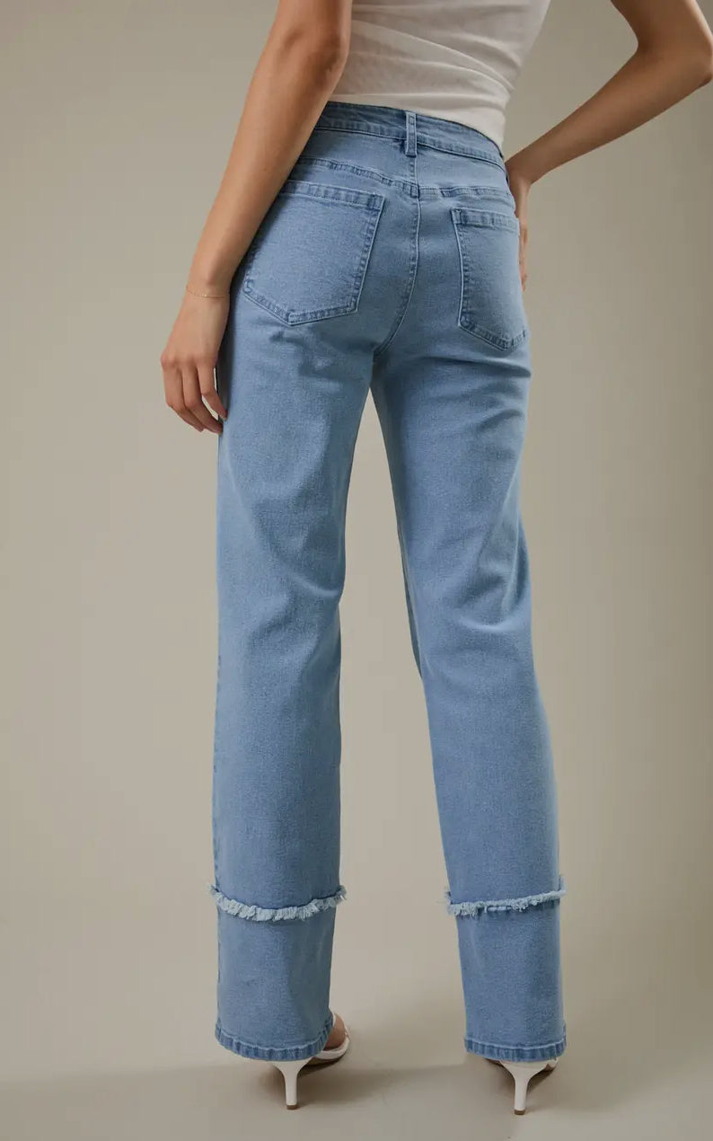 Spring Fling Frayed Hem Detail Denim
