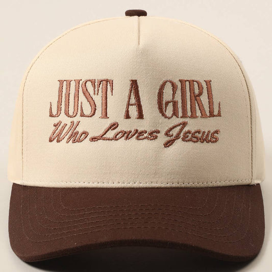 Just A Girl Who Loves Jesus Embroidery Trucker Hat