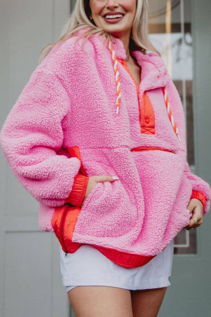 Pink Sherpa Pullover