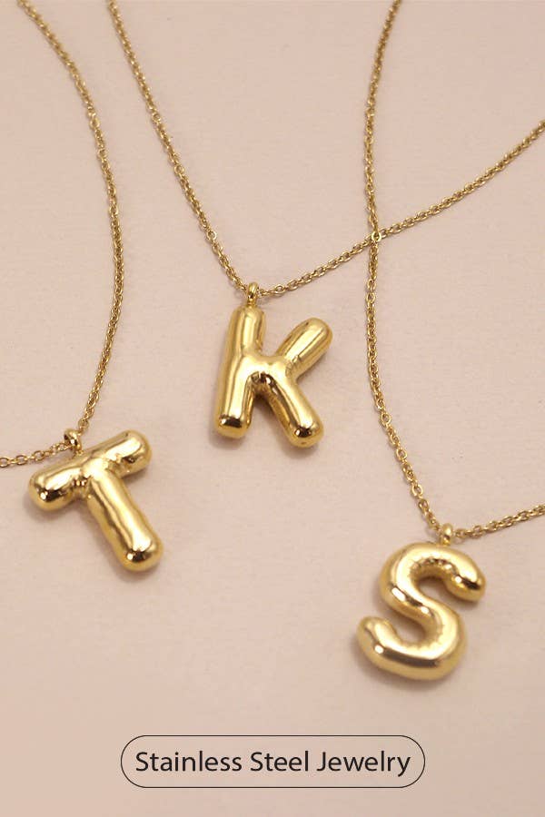 Initial Necklace : 18K Stainless Steel