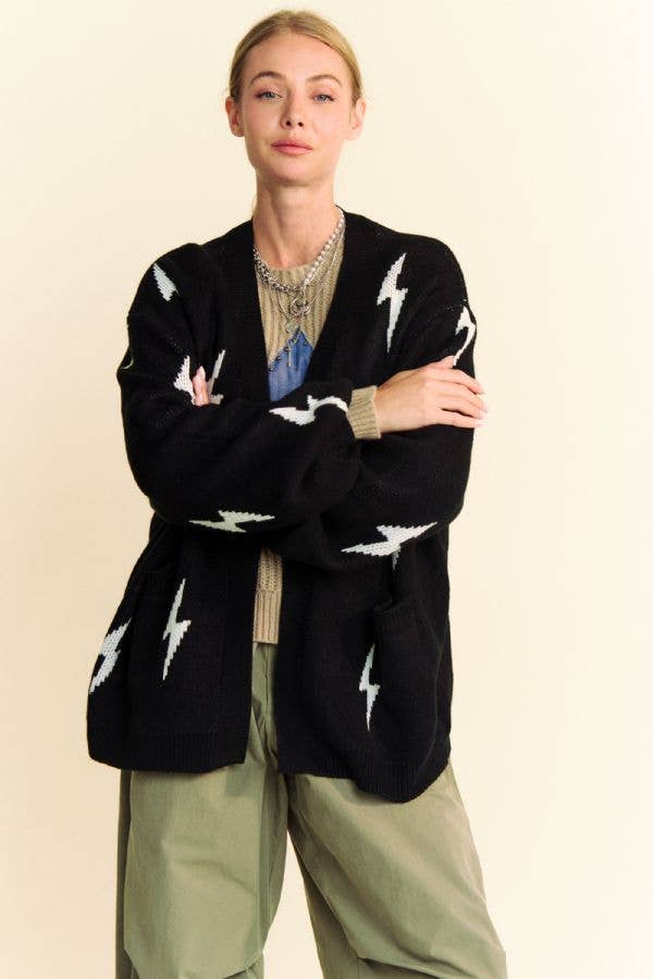 Lightning Bolt Oversized Cardigan