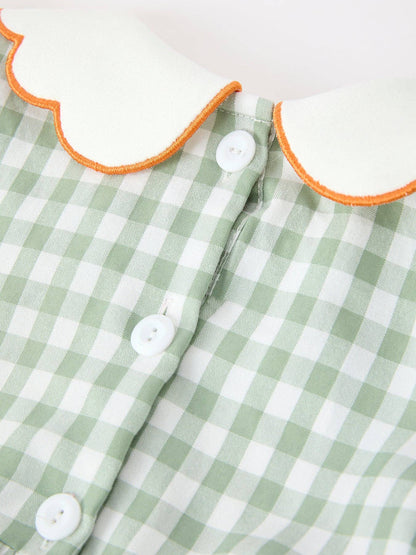 Pumpkin Plaid Smocked Dress