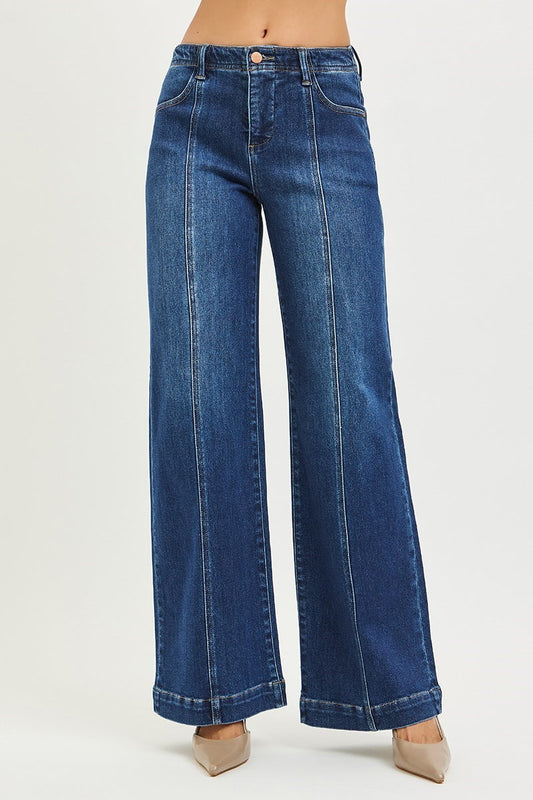 Marie Wide Leg Front Seam Denim