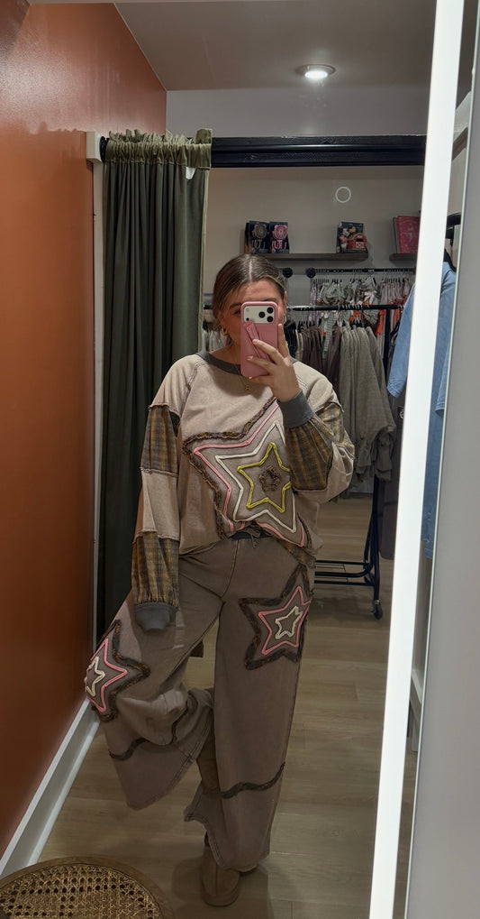 Star Patch Mineral Wash Pants