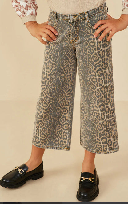 Girls Leopard Denim