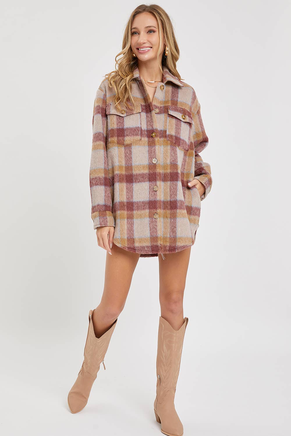 Mauve Plaid Shacket