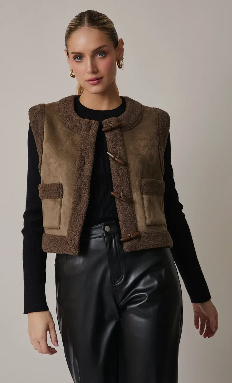 Cozy in Sherpa Suede Vest