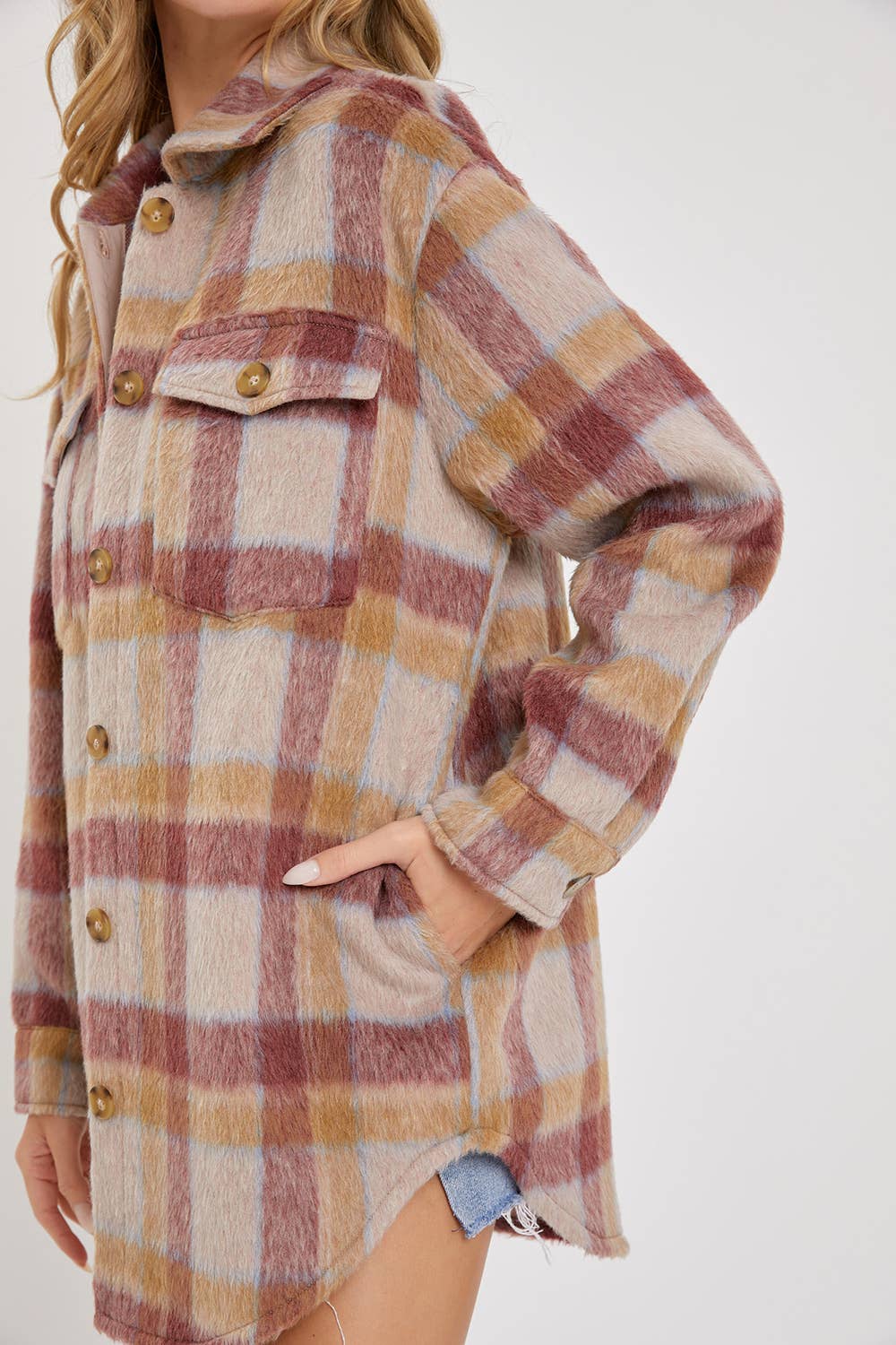 Mauve Plaid Shacket