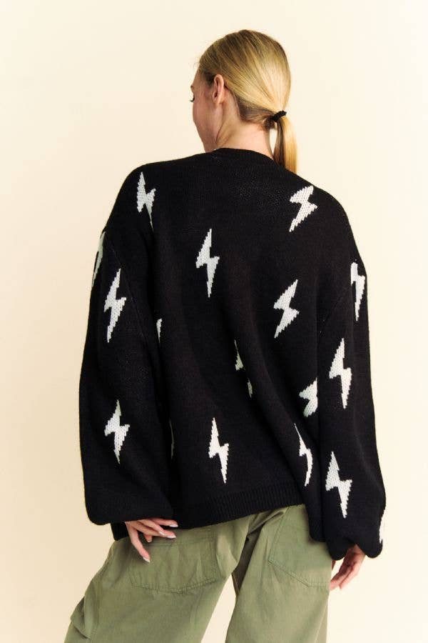 Lightning Bolt Oversized Cardigan