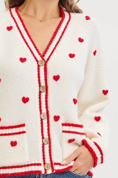 Sweet Valentine Heart Cardigan
