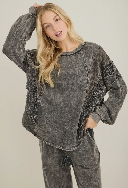 Leopard Fringe Detailed Top