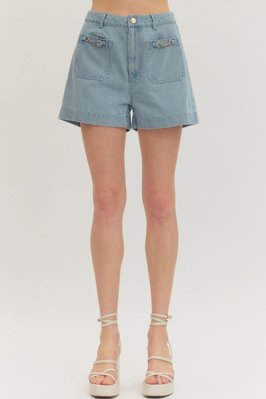 Horsebit Detail Shorts