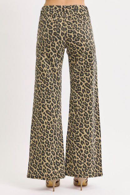 Leopard Wide Leg Denim