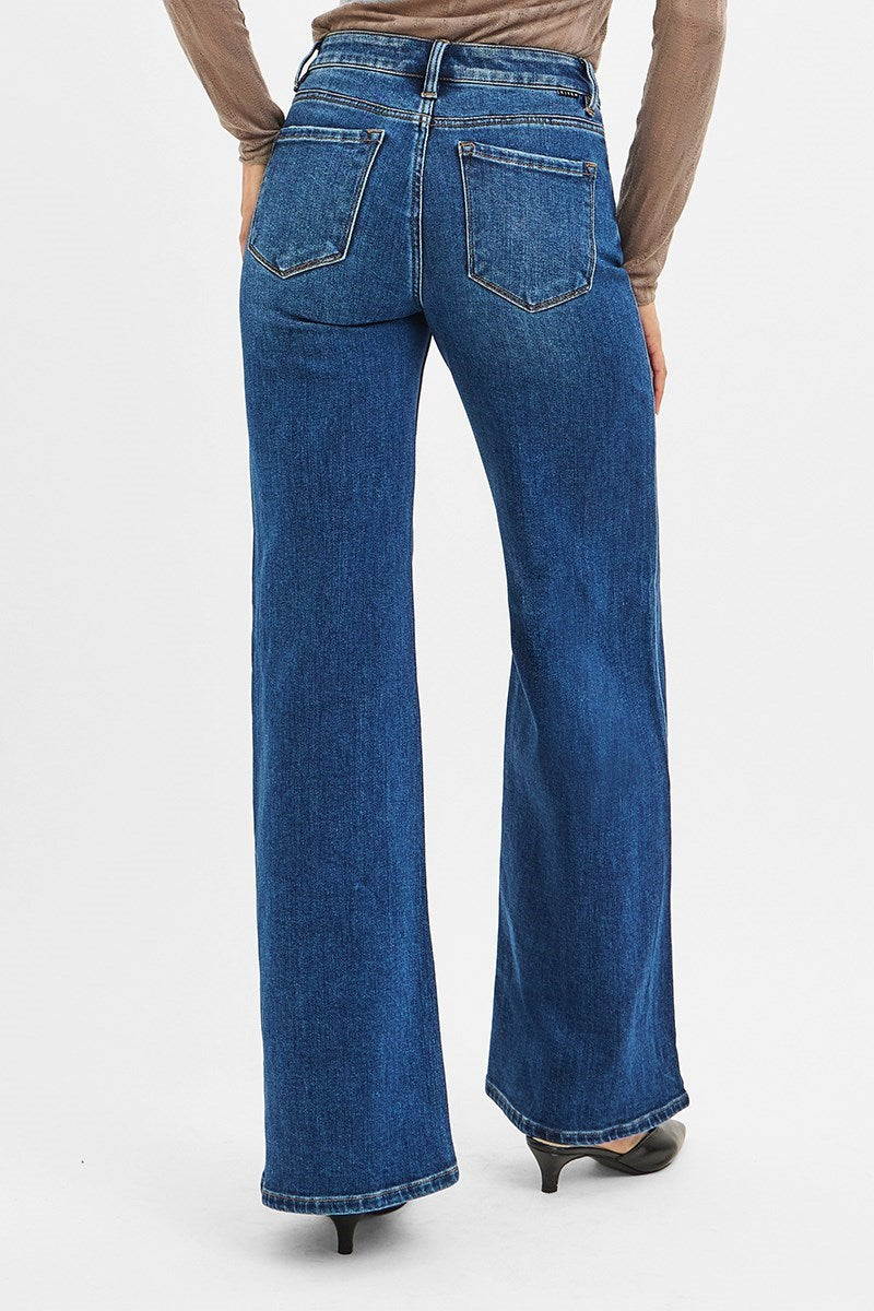 Maddie Mid Rise Wide Leg Denim