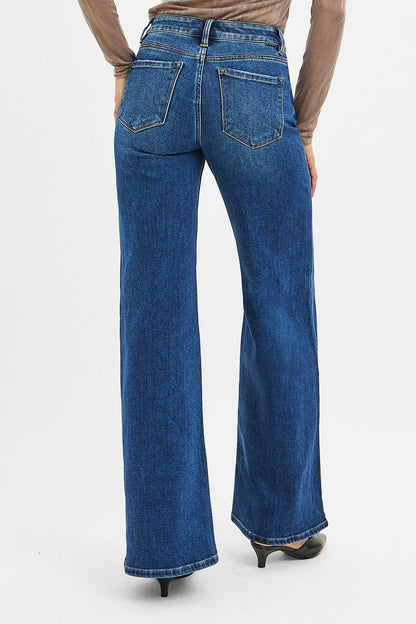 Maddie Mid Rise Wide Leg Denim