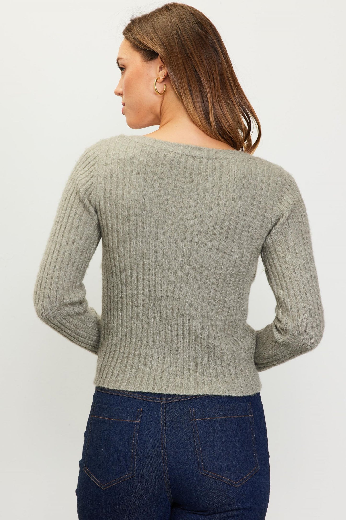 Ruched Sweater - Olive