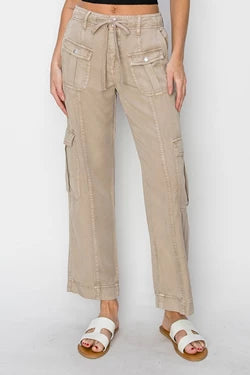 Tencel Cargo Pants - Taupe RISEN