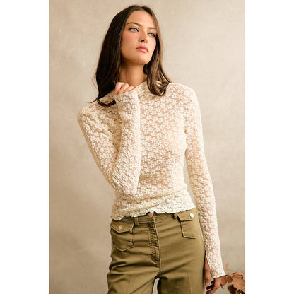 Floral Lace Knit Top