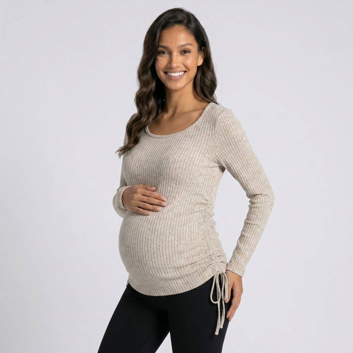Maternity Ribbed Long Sleeve Top