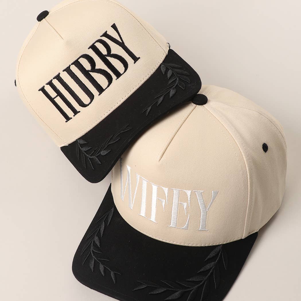 WIFEY Two-Tone Canvas Trucker Hat with Bay Leaf