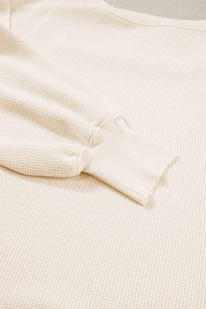 Ivory Waffle Knit Top