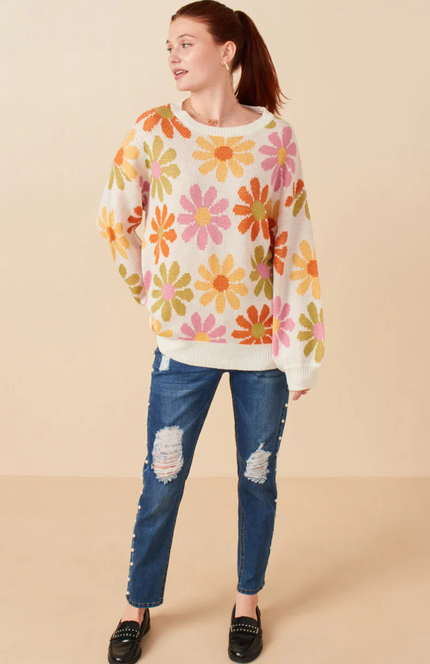 Retro Daisy Sweater