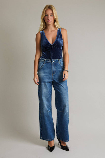 Velvet Sleeveless Bodysuit