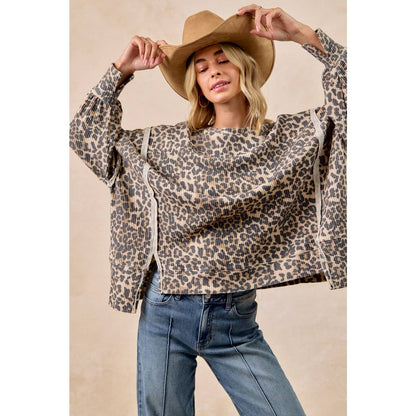 Leopard Thermal Oversized Top