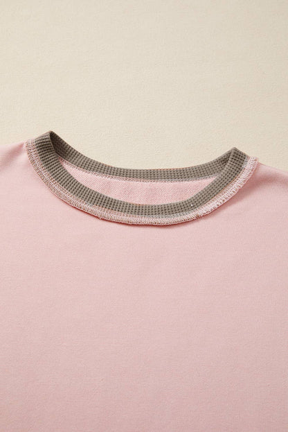 Waffle Color Block Sweatshirt