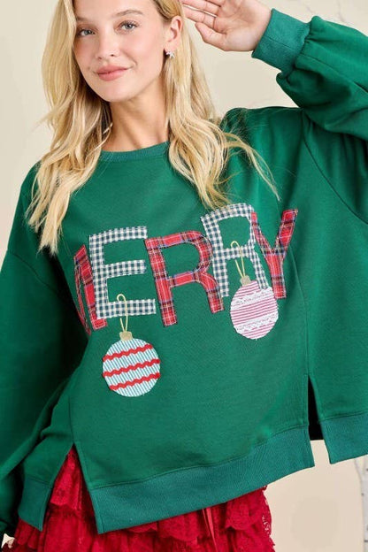 Merry Patchwork Oversized Top