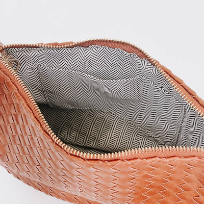 Romee Woven Saddle Bag: Brown