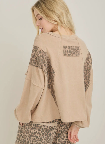 Leopard Fringe Detailed Top