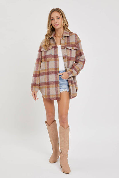 Mauve Plaid Shacket