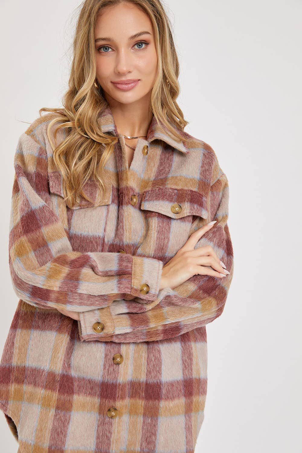 Mauve Plaid Shacket