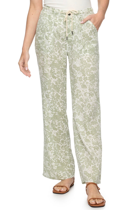 Sage Floral Drawstring Pants