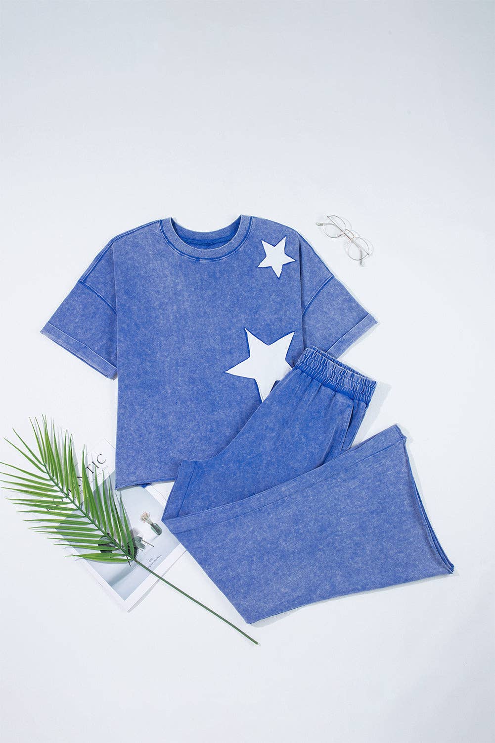 Ashleigh Blue Acid Wash Star Patched Top
