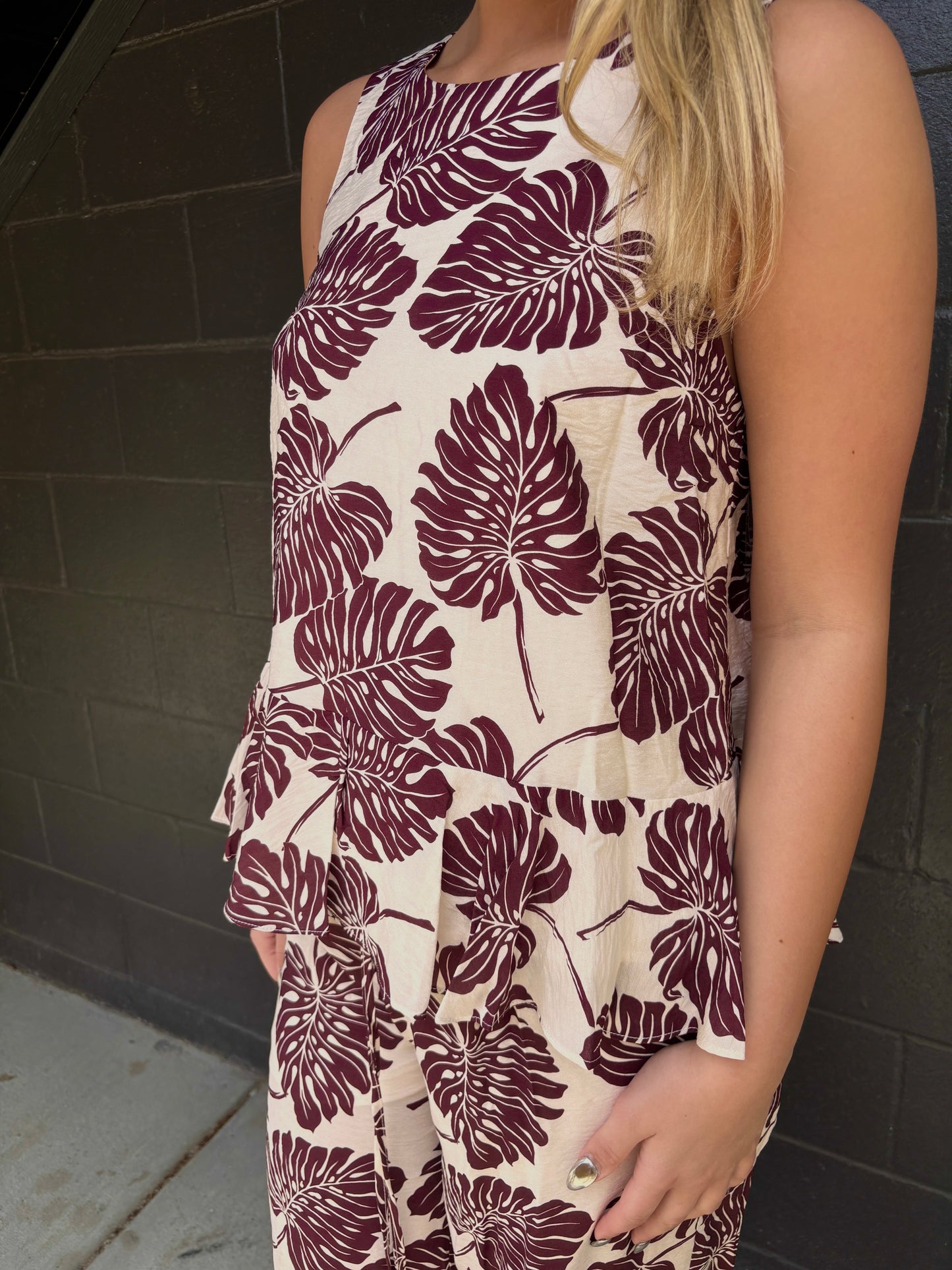 Botanical Ruffle Hem Top