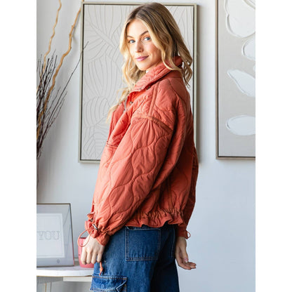 Wavy Quilt Jacket: Spice