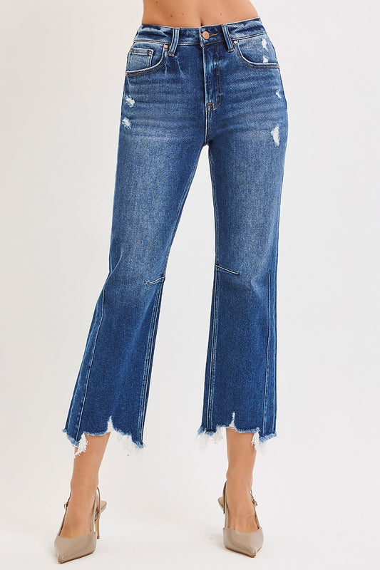 Leslie Distressed Crop Hem Denim