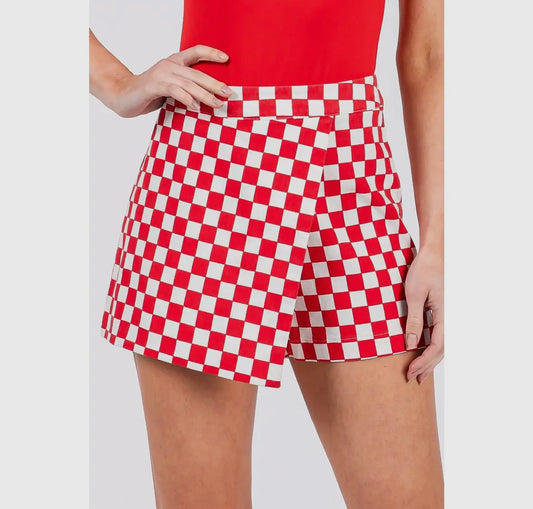 Game Day Checkered Mini Skort