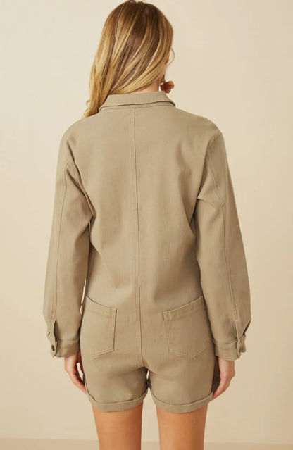 Button Up Cargo Romper