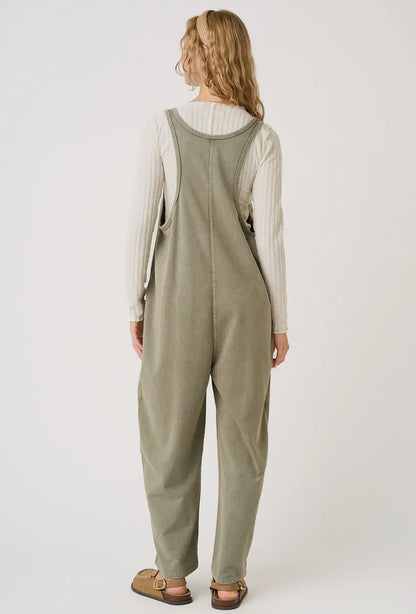 Mineral Wash Olive Jumpsuit