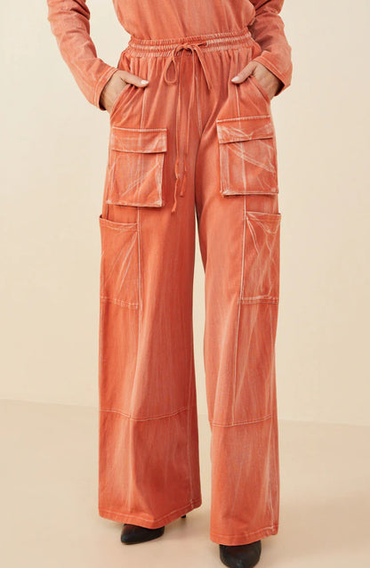 Washed Cargo Pocket Pants
