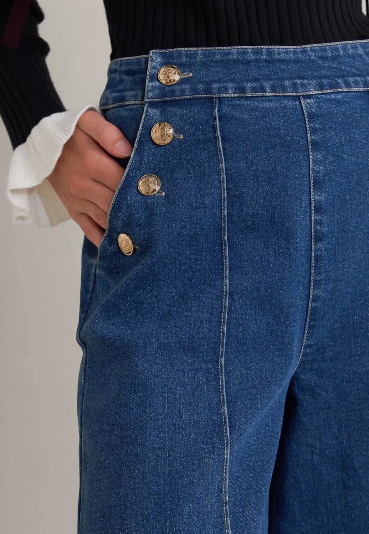 Indigo Seam Detail Denim