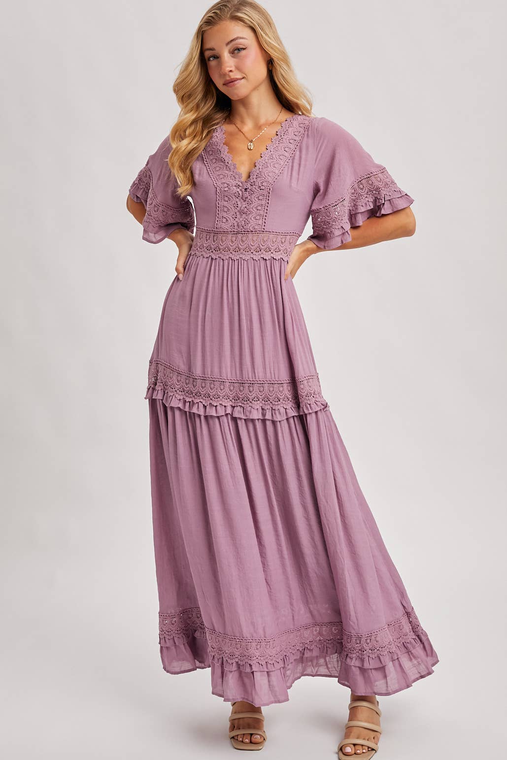 Olive Dreams Lace Maxi