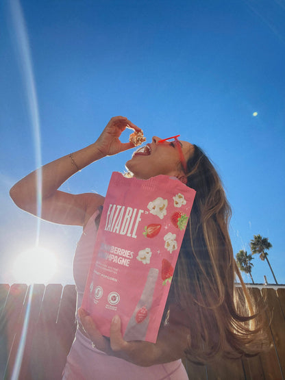 Strawberries & Champagne Gourmet White Chocolate Popcorn