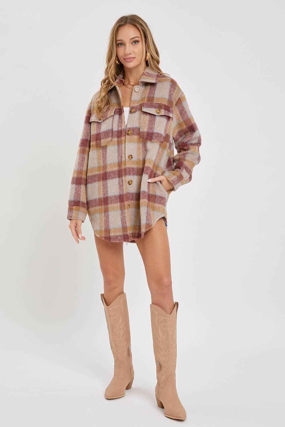 Mauve Plaid Shacket