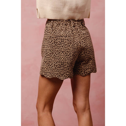 Scalloped Leopard Shorts