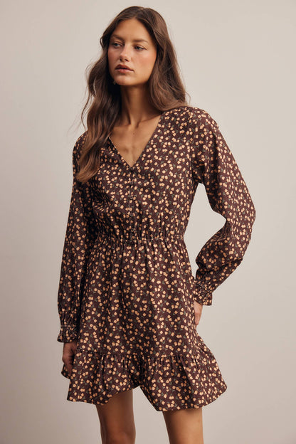 Floral Corduroy Mini Dress
