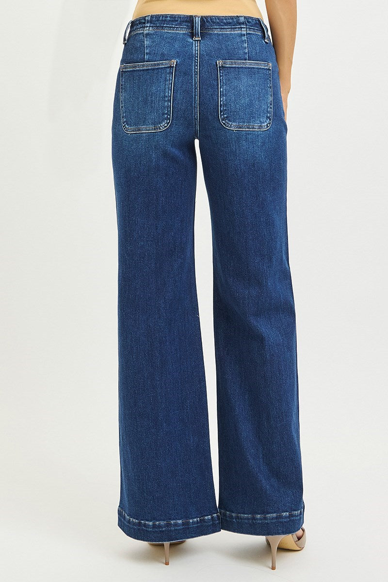 Marie Wide Leg Front Seam Denim